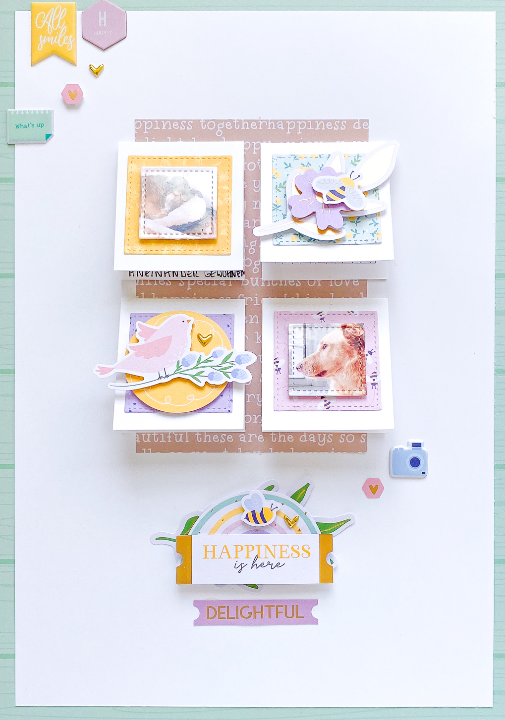 Anleitung: Scrapbooking Layout mit Mini Fotos und Klappen - Janna Werner - papiersalat kreativ:werkstatt - Oldenburg