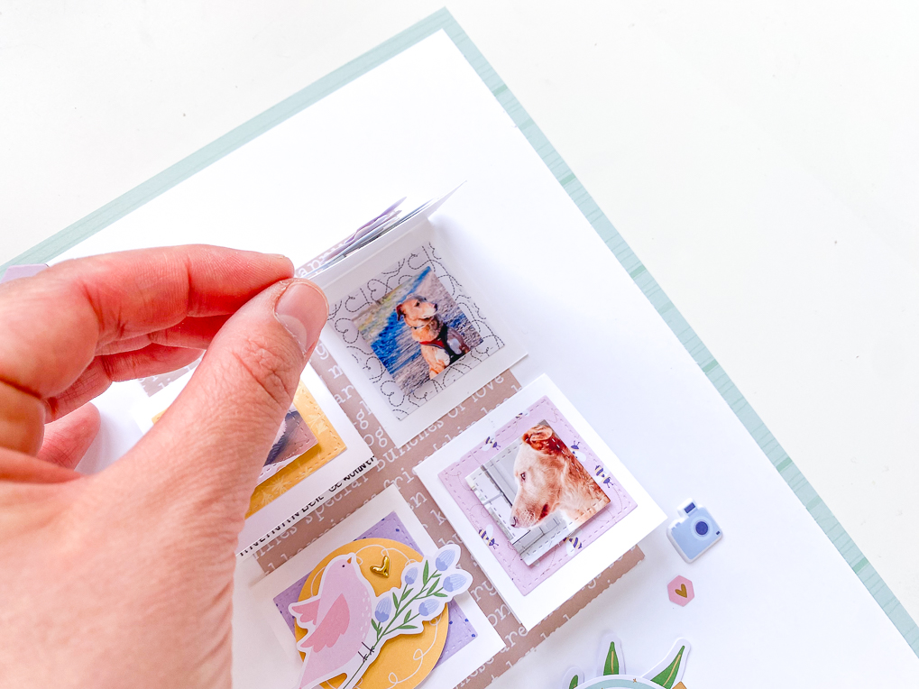 Anleitung: Scrapbooking Layout mit Mini Fotos und Klappen - Janna Werner - papiersalat kreativ:werkstatt - Oldenburg