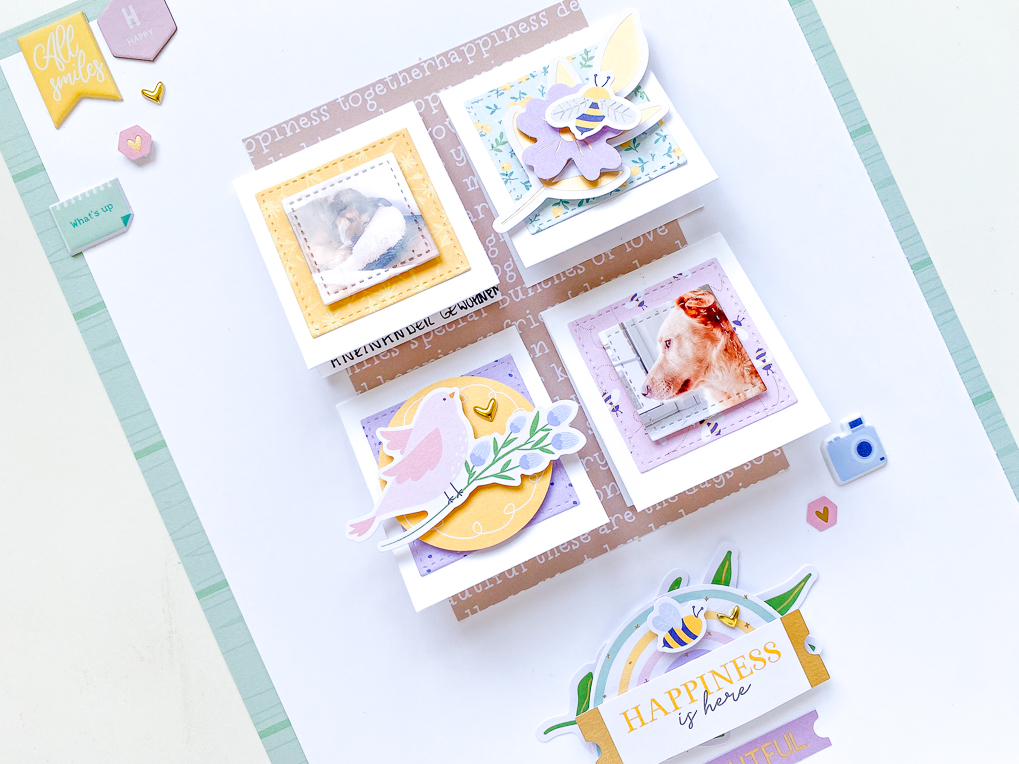 Anleitung: Scrapbooking Layout mit Mini Fotos und Klappen - Janna Werner - papiersalat kreativ:werkstatt - Oldenburg